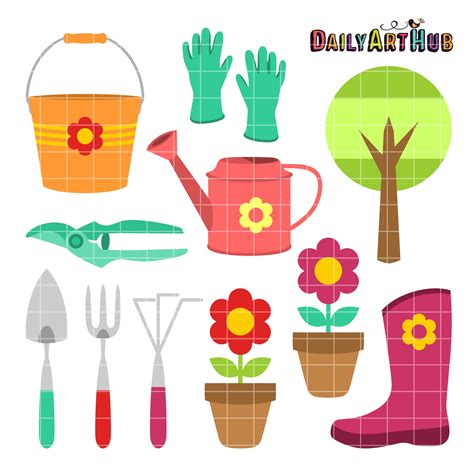 gardening  clip art set daily art hub graphics alphabets svg