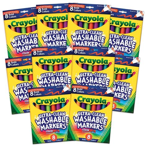 Crayola® Bold Bright Colors Washable Markers 8 Count Set Of 10