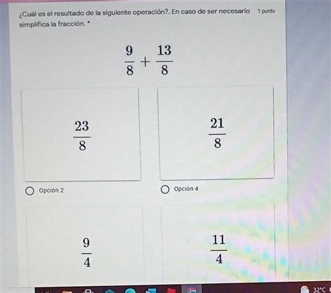 Cuál Es El Resultado De La Siguiente Operación En Caso De Ser