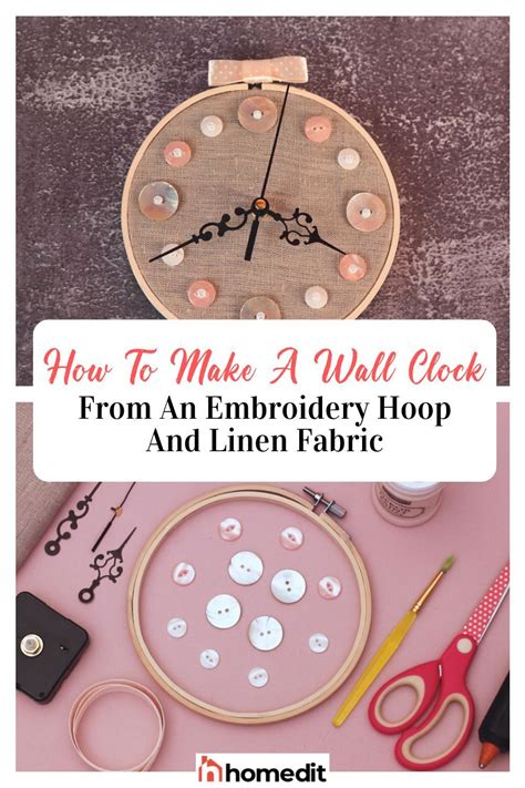 How To Make A Wall Clock From An Embroidery Hoop And Linen Fabric