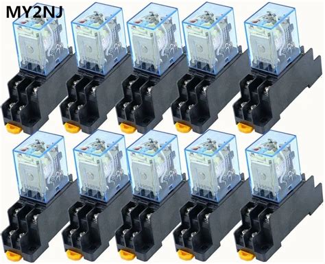 10pcs MY2P HH52P MY2NJ 12V 24V DC 110V 220V AC Coil General Purpose