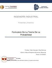 ACTIVIDAD 1 T2 formulario teoria de la probabilidad pdf INGENIERÍA