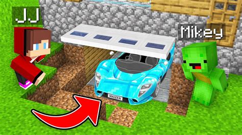 Mikey And Jj Found Secret Car Under House In Minecraft Maizen Youtube