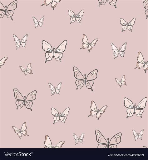 Nude Butterfly Pattern Background Royalty Free Vector Image