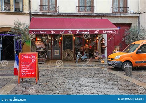 Traditional Bouchon Restaurant In Vieux Lyon France Editorial Photo