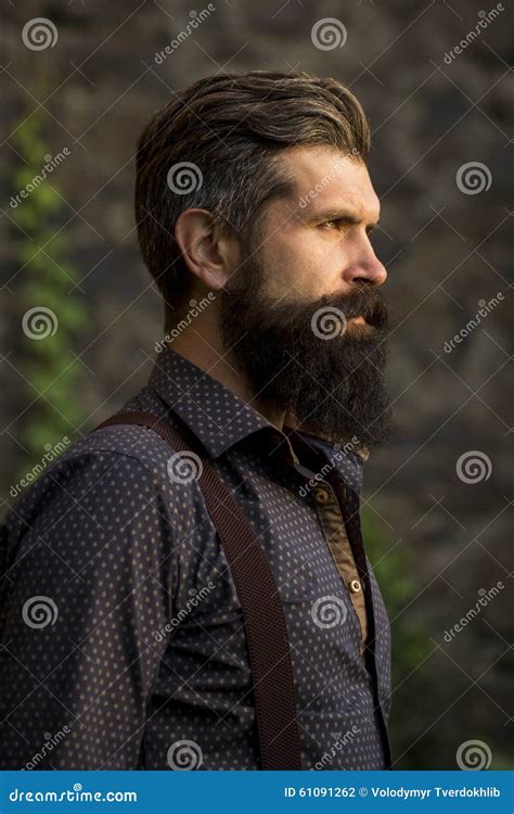 Stylish Bearded Man Outdoor Stock Photo Image Of Dark Beard