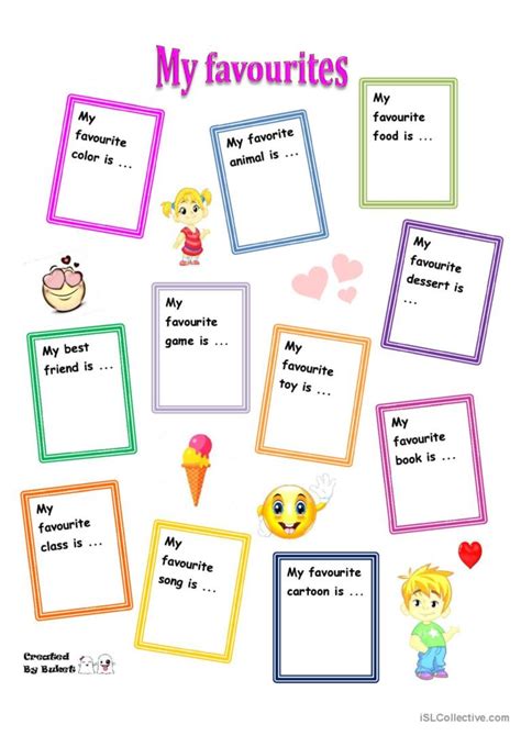 My Favourite Worksheet Worksheets For Kindergarten