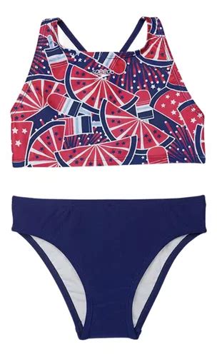 Ropa De Baño Bikini Piezas Para Niña Speedo Rojo Y Azul Envío gratis