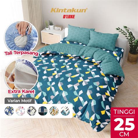 Jual Kintakun Bed Cover Set Fitted X Dluxe Aesthetic Bunga