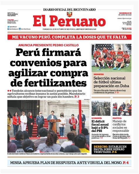 Diario El Peruano On Twitter ☕️¡buenos Días 🗞🗞esta Es La Portada Del