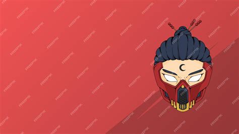 Premium Vector Kunoichi Vector Design With Red Background
