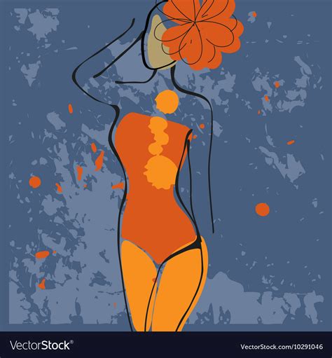 Art Background With Paint Drops And Nude Woman Vector Image