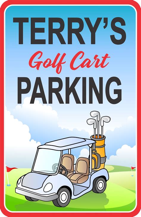 Golf Cart Parking Sign Golf Lover Fun Sign Factory