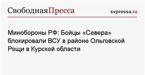 Минобороны РФ: Бойцы «Севера» блокировали ВСУ в районе Ольговской Рощи ...
