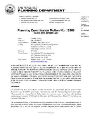 Fillable Online Commissions Sfplanning Planning Commission Motion No