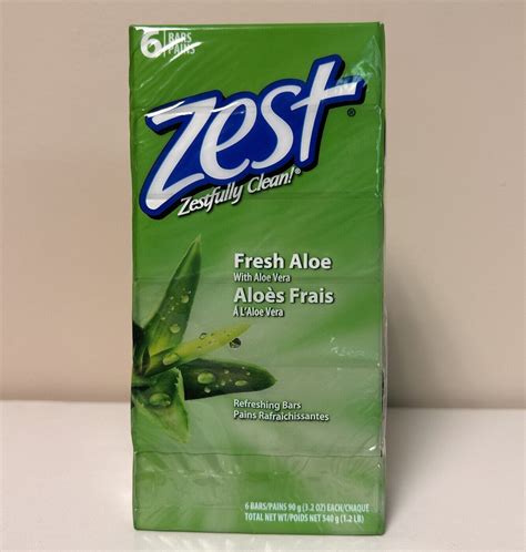 Zest Fresh Aloe Rich Lather Refreshing Bar Soap Sealed 6 Bars Ebay