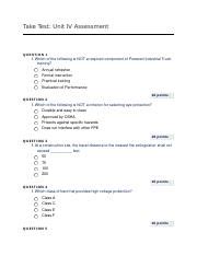 Unit 4 Assement Construction Safety Docx Take Test Unit IV