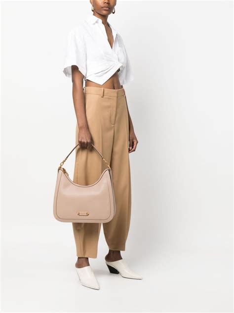 Kate Spade Logo Plaque Leather Tote Bag In Nude Modesens