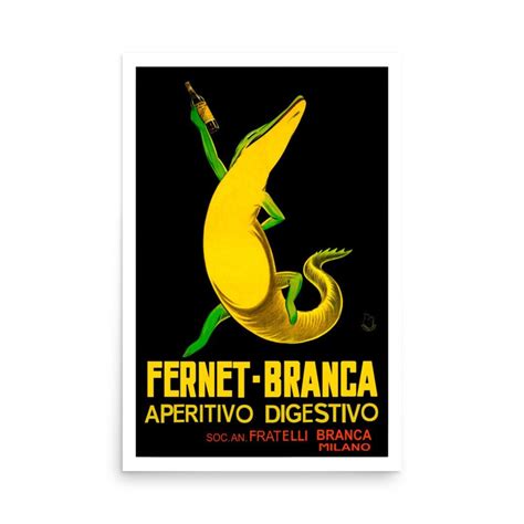 Fernet Branca Aperitivo Digestivo Canvas Vintage Food Drink Poster