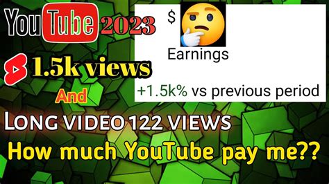 How Much Money Youtube Pays For 1500 Views In 2023 🤔youtube Earnings