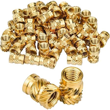 Deson Pcs Threaded Insert Nut M Knurled Brass Nut Female Thread Kit