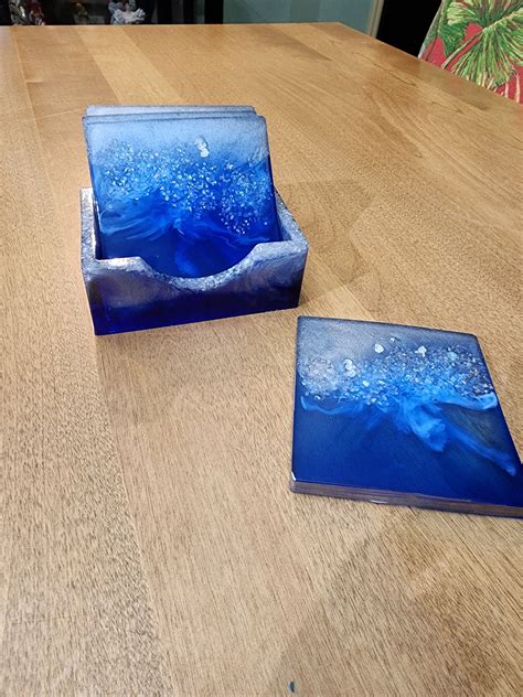 Seascape Coasters Handmade Epoxy Resin Coasters For Coastal Home Decor