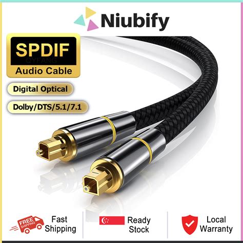 NIUBIFY Digital Audio Cable, Digital Optical Cable SPDIF Fiber Optical ...