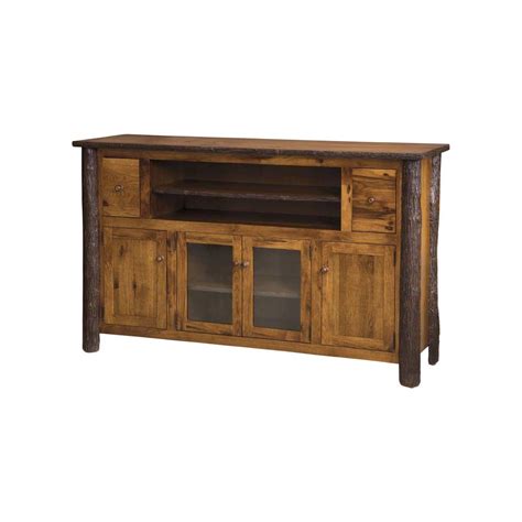 Rustic Hickory Log Entertainment Center From Dutchcrafters Amish