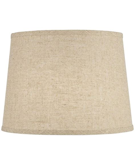 Springcrest Set Of 2 Hardback Drum Lamp Shades Burlap Linen Medium 11 Top X 13 Bottom X 9 5