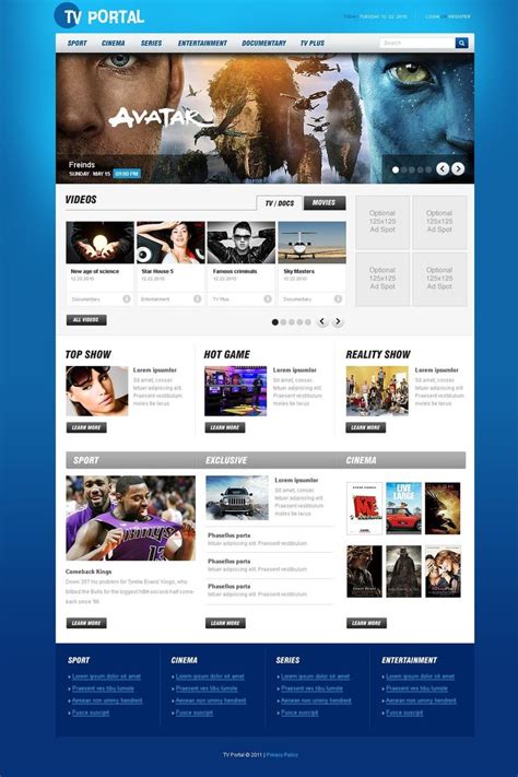 TV Channel PSD Template #Channel #TV #Template | Channel, Portal, Videos design