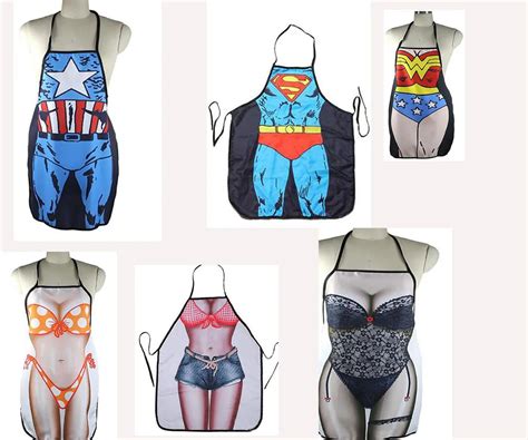 1pc 3d Printed Apron Sexy Kitchen Cooking Home Bbq Aprons Super Hero