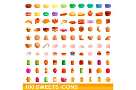 Sweets Icons Set Cartoon Style Graphic By Nsit Creative Fabrica