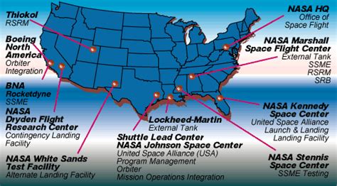 Map Of Nasa Facilities