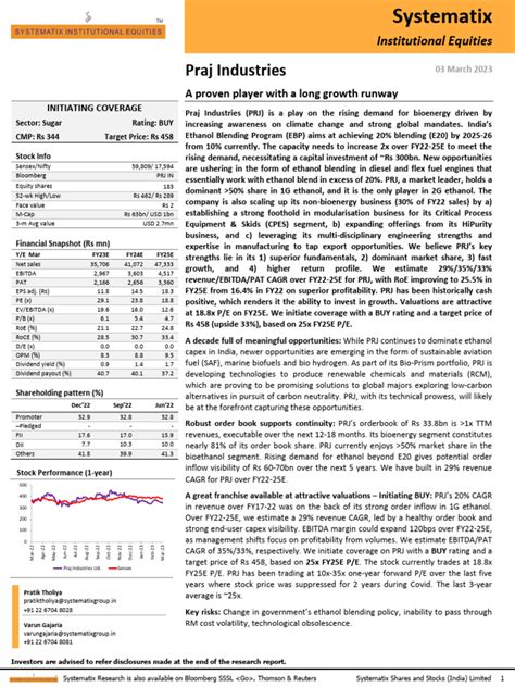 Praj Industriesinitiating Coverage Pdf Stocks Demand