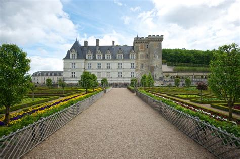 Colorful Garden at a French Chateau Stock Image - Image of valley ...