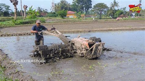 Bajak Sawah Dalam Traktor Sawah Modif 6 Roda Dioperasikan Joki Muda