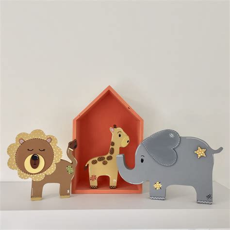 Zoo Animal Nursery Shelf Decoration The British Craft House Zoo