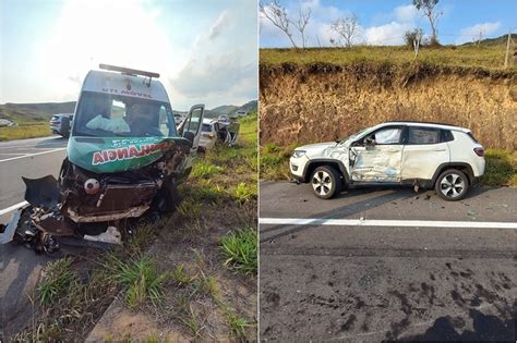 Acidente entre carro e ambulância deixa gestante e outros cinco feridos