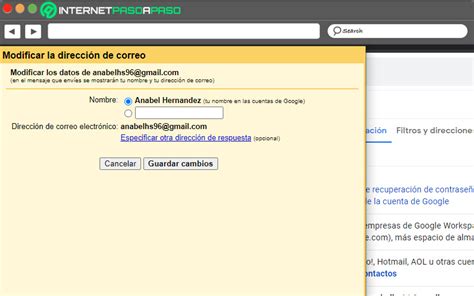 Cambiar Nombre De Correo Gmail Gu A Paso A Paso