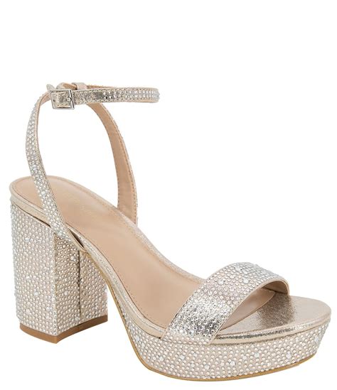 Bcbgeneration Pristal Rhinestone Platform Block Heel Dress Sandals Dillards