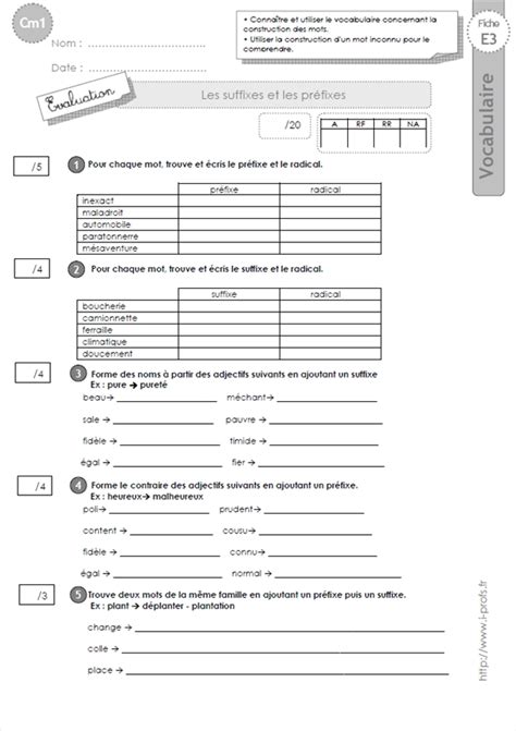 Evaluation Et Bilan Pour Le Cm1 Sur Les Suffixes Hot Sex Picture