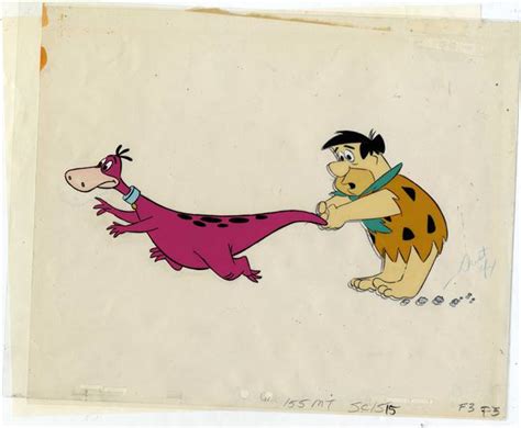 Original Production Cel and Matching Drawings of Dino and Fred ...