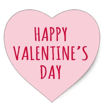 Happy Valentine's day pink heart Heart Sticker | Zazzle | Happy valentines day, Happy valentine ...