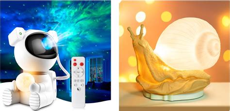 Amazon.com: Astronaut Galaxy Projector Light with Snail Night Light ...