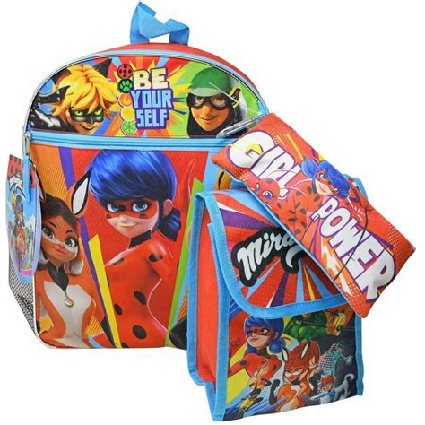 Miraculous Ladybug 5pc Backpack Set Ebay In 2022 Backpack Lunch Bag