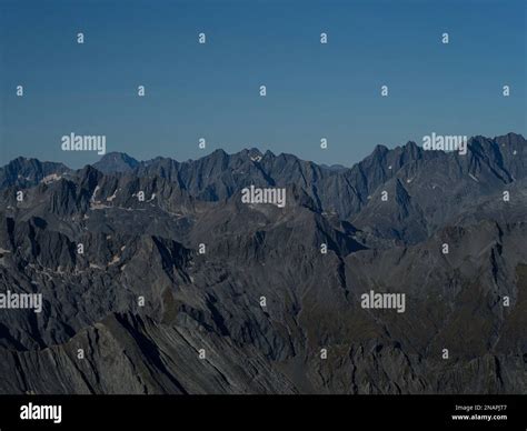 Rugged Barren Alpine Mountain Range Chain Layers Nature Landscape