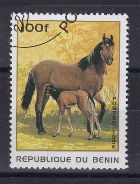 TIMBRE S OBLITÉRÉ S RÉPUBLIQUE du Bénin année 1996 Thème Chevaux réf