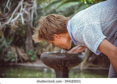 Boy Drinking Water Fountain Stock Photo 394183051 | Shutterstock