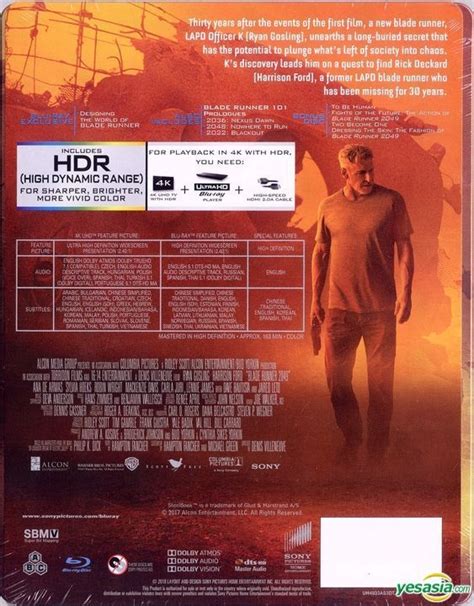 Yesasia Blade Runner 2049 2017 4k Ultra Hd Blu Ray Bonus Blu Ray Steelbook Hong Kong