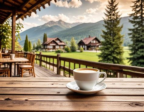 Cup Of Hot Tea And Tea Leaf On The Wooden Table Premium AI Generated Image